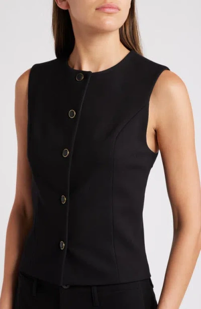 Rag & Bone Irina Button-front Vest In Black