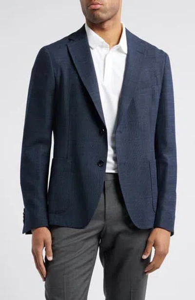 Hugo Boss Flat Lapel Button-down Suit Coat In Blue