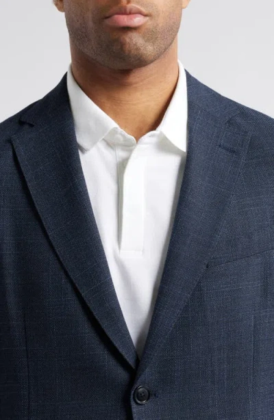 Hugo Boss Flat Lapel Button-down Suit Coat In Blue