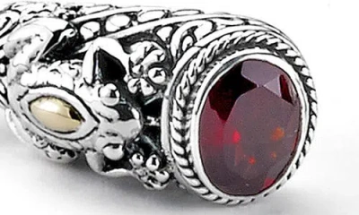 Samuel B. Semiprecious Stone Textured Frog Bangle Bracelet In Metallic