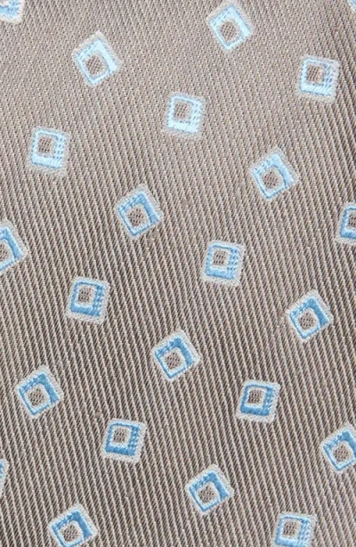 David Donahue Geometric Silk & Linen Tie In Sand