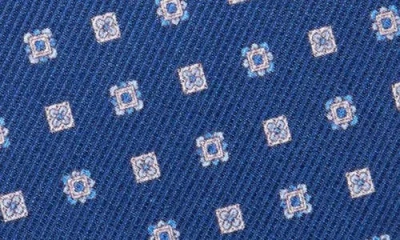 David Donahue Neat Silk Tie In Blue