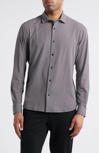 Sealskinz Fritton Geo Print Stretch Cotton Button-up Print In Blue