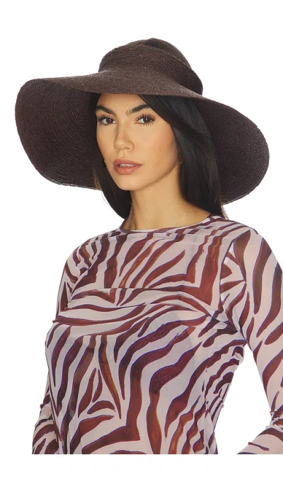 Janessa Leone Birdie Wide-brimmed Raffia Visor In Burgundy