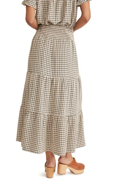 Marine Layer Chloe Windowpane Smocked Maxi Skirt In Multi