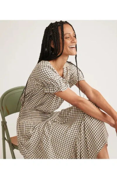Marine Layer Chloe Windowpane Smocked Maxi Skirt In Multi