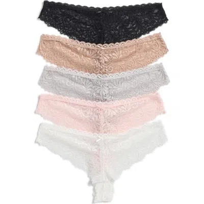 Honeydew Cat Assorted 5-pack Thongs In Multi