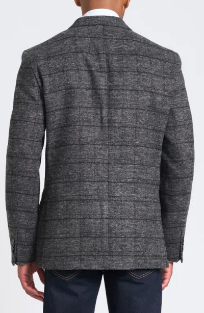 Savile Row Co Gray Windowpane Plaid Bouclé Blazer In Gray