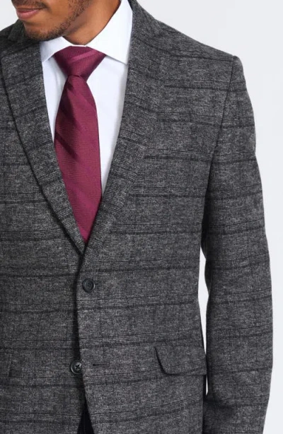 Savile Row Co Gray Windowpane Plaid Bouclé Blazer In Gray