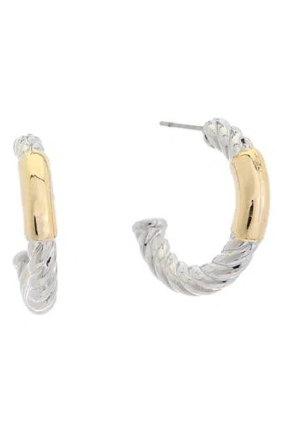 Juvell Two-tone Textured Hoop Earrings In Gold