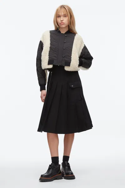 3.1 Phillip Lim High Pile Fleece Trim Quilted Crop Jacket In Multi