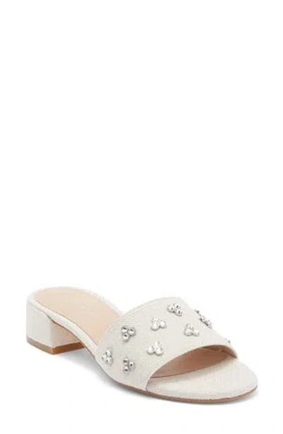 Stuart Weitzman Tammy Crystal Slide Sandal In White