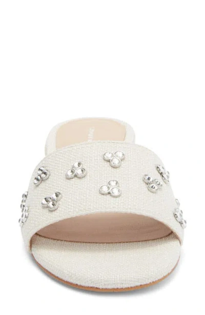 Stuart Weitzman Tammy Crystal Slide Sandal In White