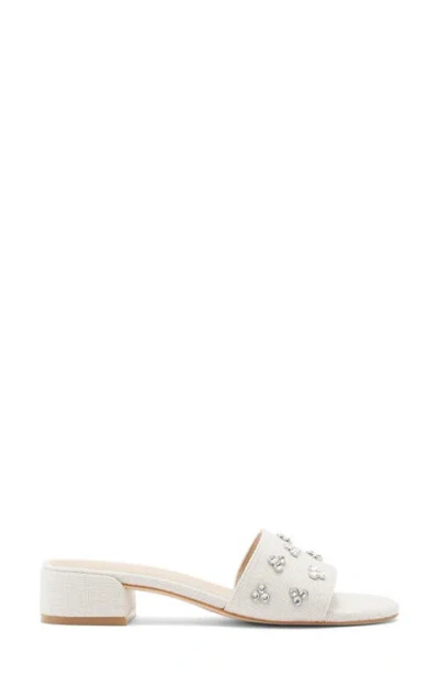 Stuart Weitzman Tammy Crystal Slide Sandal In White
