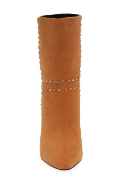 Kaanas Ada Studded Pointed Toe Genuine Suede Bootie In Brown