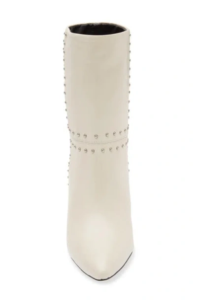 Kaanas Ada Studded Pointed Toe Genuine Suede Bootie In White