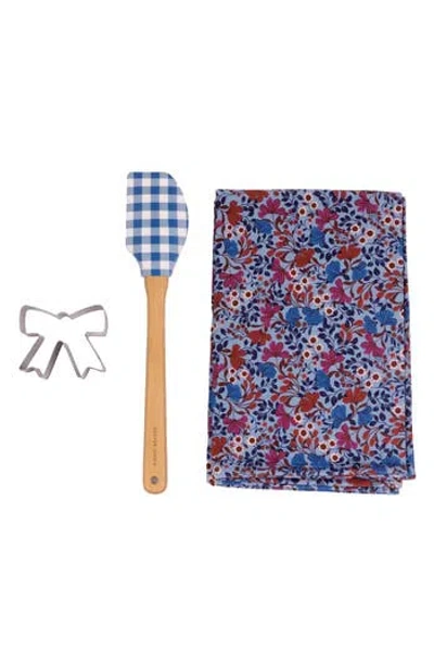 Draper James Teal Towel, Spatula & Cookie Cutter Gift Set In Multi