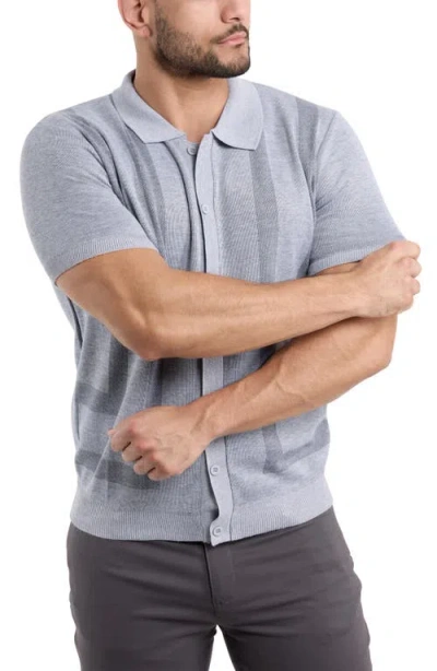 Spring + Mercer Stripe Polo Sweater In Green