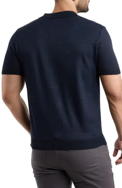 Spring + Mercer Stripe Polo Sweater In Blue