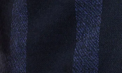 Spring + Mercer Stripe Polo Sweater In Blue