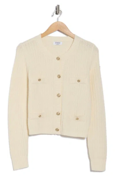 Blu Pepper Button Front Cardigan In Neutral