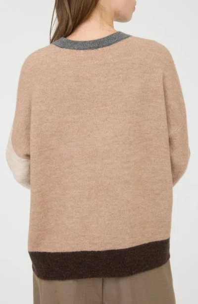 Blu Pepper Two-tone Sweater In Brown
