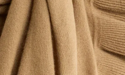 Portolano Ruffle Trim Cashmere Wrap Scarf In Brown