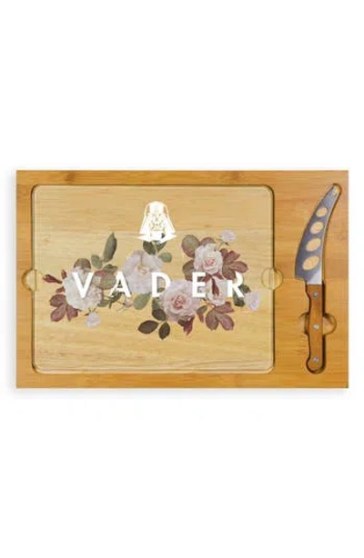 Picnic Time Star Wars Darth Vader Icon Wood Serving Tray With Knife In Brown