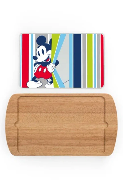 Picnic Time Billboard Glass Top Serving Tray In Multi