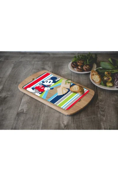 Picnic Time Billboard Glass Top Serving Tray In Multi