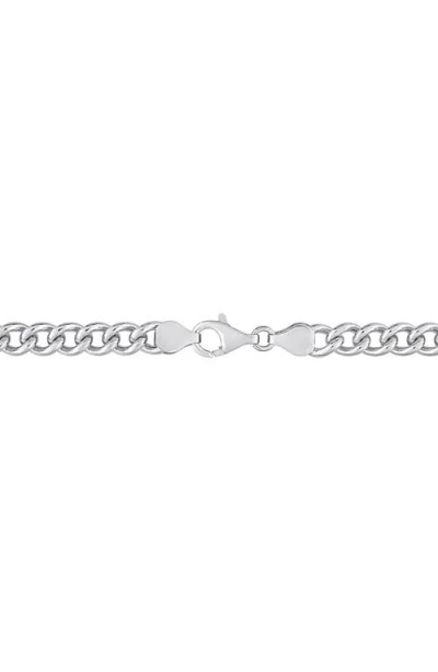 Delmar Curb Link Bracelet & Necklace Set In White