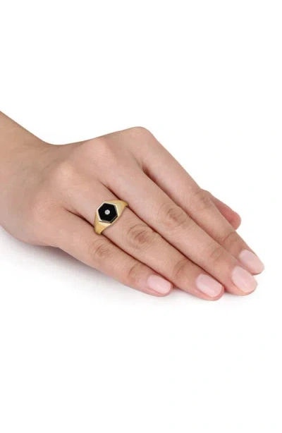 Delmar Onyx & Diamond Signet Ring In Gold