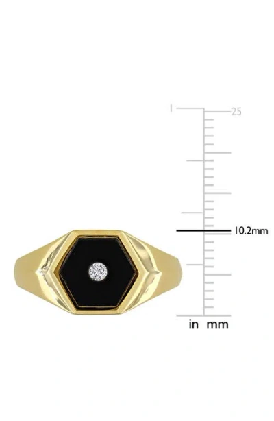 Delmar Onyx & Diamond Signet Ring In Gold