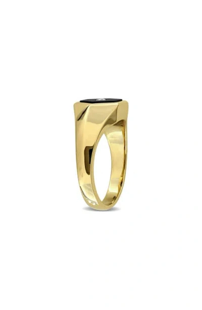 Delmar Onyx & Diamond Signet Ring In Gold