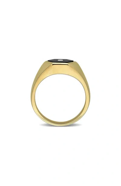 Delmar Onyx & Diamond Signet Ring In Gold