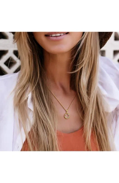 Delmar Cubic Zirconia Smile Pendant Necklace In Brown