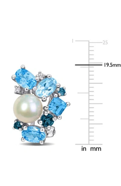 Delmar Cultured Pearl & Semiprecious Stone Cluster Earrings In Metallic