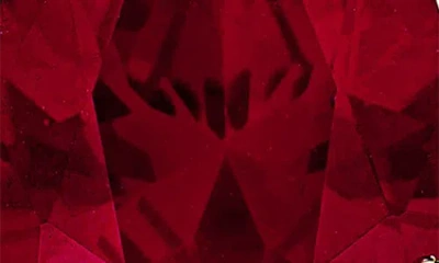 Delmar Lab-grown White Sapphire & Lab-grown Ruby Bow Drop Earrings In Gold