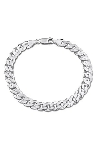 Delmar Diamond Cut Curb Chain Bracelet In White