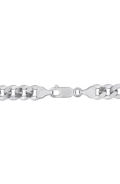 Delmar Diamond Cut Curb Chain Bracelet In White