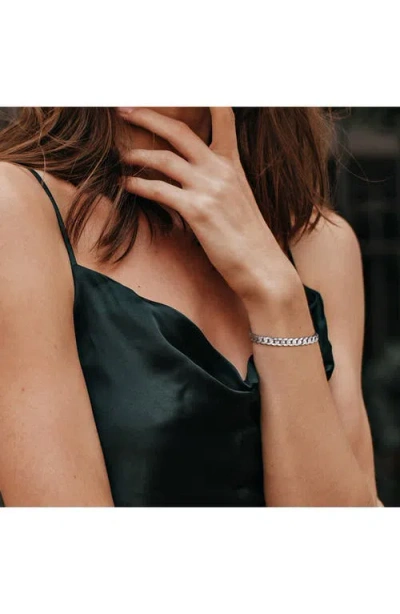 Delmar Diamond Cut Curb Chain Bracelet In White