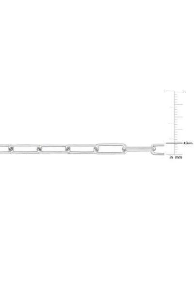 Delmar Sterling Silver Paper Clip Chain Necklace In Burgundy