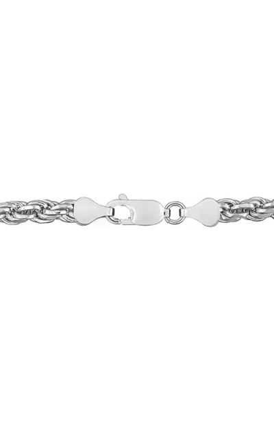 Delmar Diamond Cut Rope Chain Bracelet In Gray