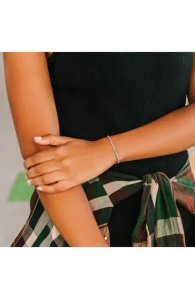 Delmar Diamond Cut Rope Chain Bracelet In Gray