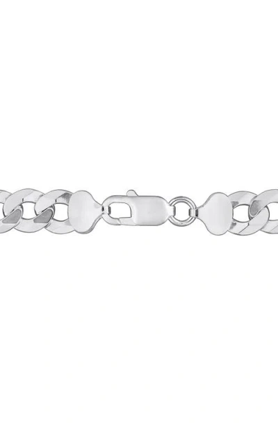 Delmar Diamond Cut Curb Chain Bracelet In White