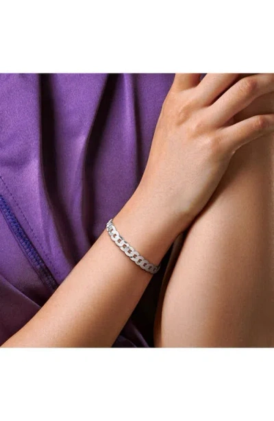 Delmar Diamond Cut Curb Chain Bracelet In White