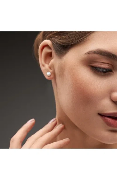 Delmar Sterling Silver Cultured Freshwater Pearl Stud Earrings In Silver