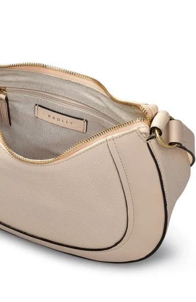 Radley Merchant Hall Small Crescent Leather Shoulder Bag In Neutral