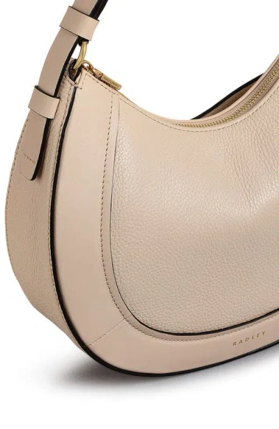 Radley Merchant Hall Small Crescent Leather Shoulder Bag In Neutral