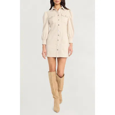 The Good Journey Button Front Shirt Dress In Brown